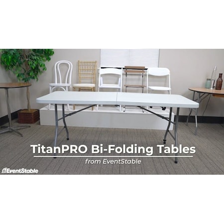 Atlas Commercial Products TitanPRO 30 x 96 Plastic Bi-Folding Table PFT2-3096FIH